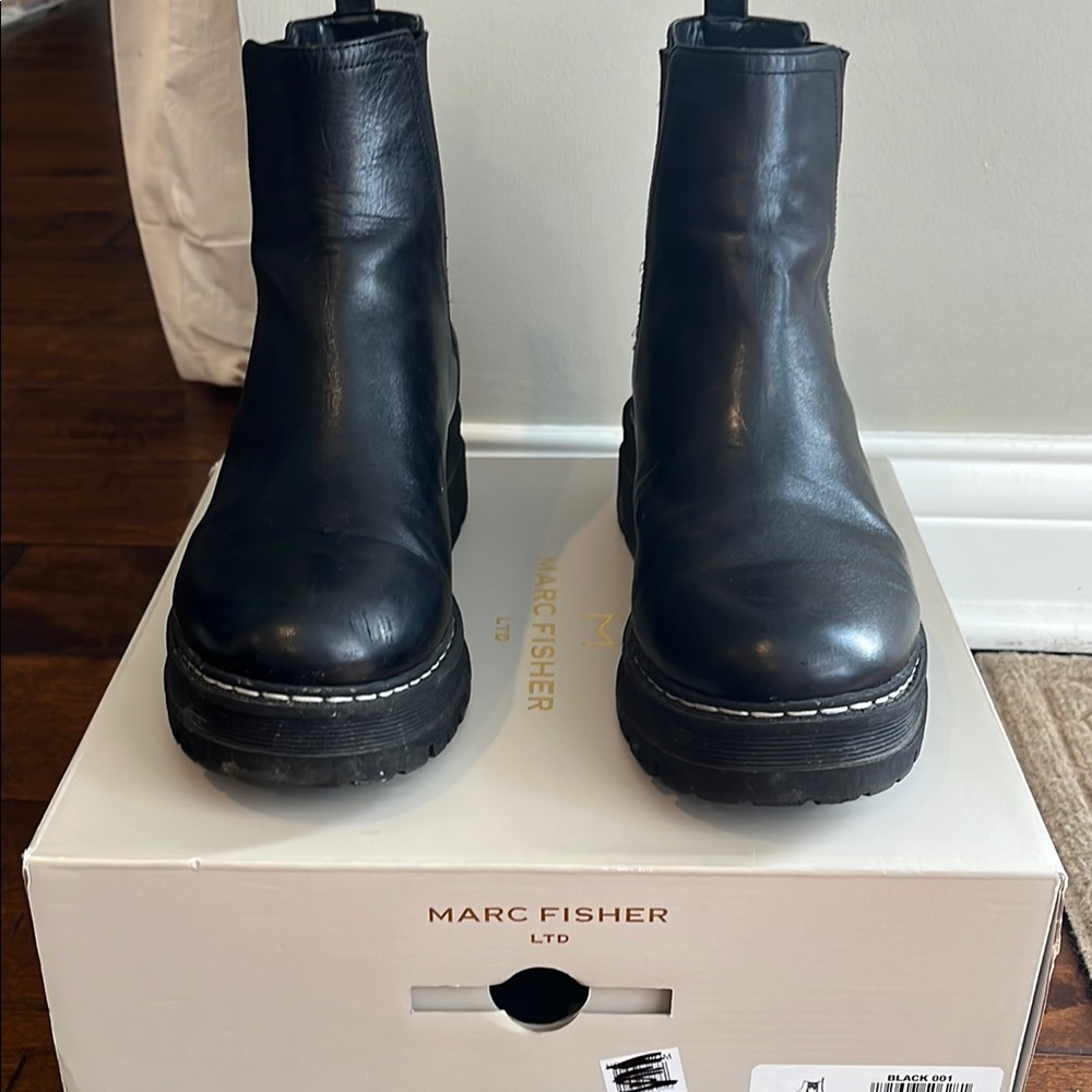 Marc Fisher Black Leather Boots